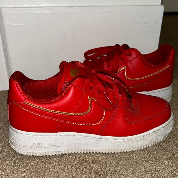 Red and Gold Air Force 1’s - Picture 4 of 6